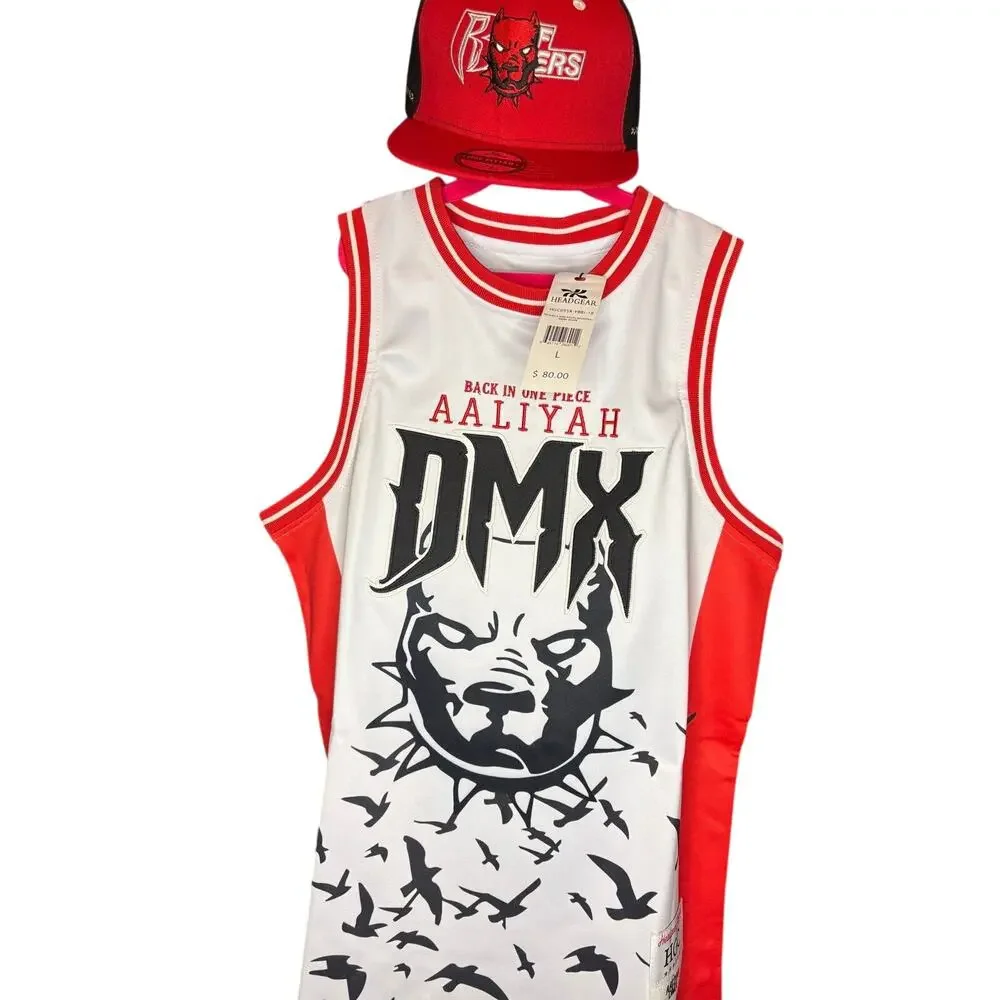 SZ L - DMX/ Aaliyah Basketball Jersey & 7 1/8 Hat By HeadGear, New / Tags - Picture 1 of 2